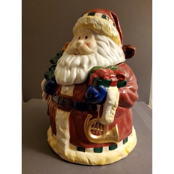 Santa Claus Ceramic Cookie Jar - Picture 2 of 5